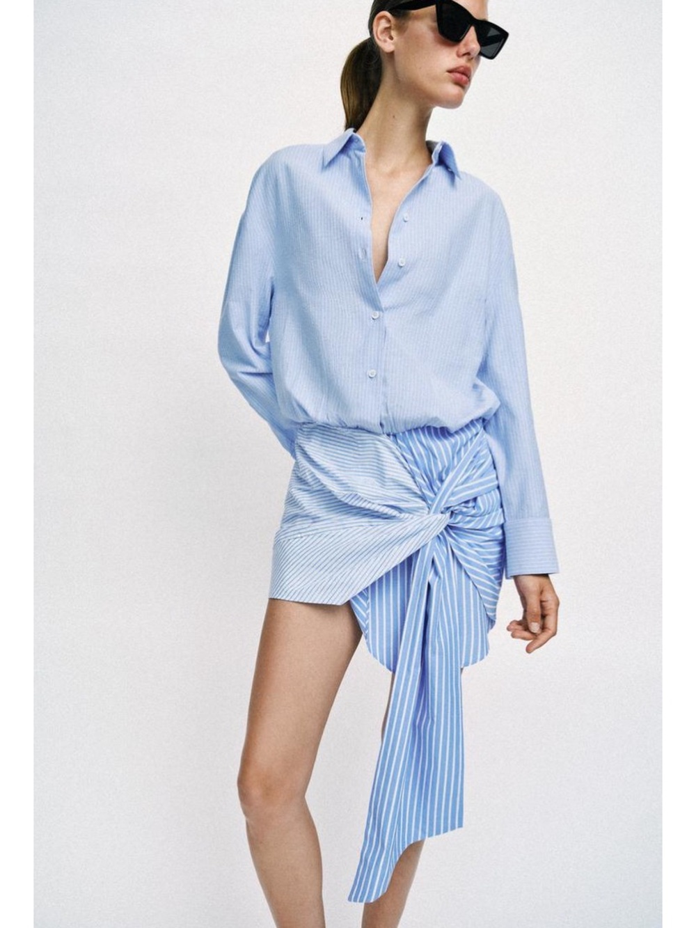 ZARA SHORT KNOTTED SHIRTDRESS